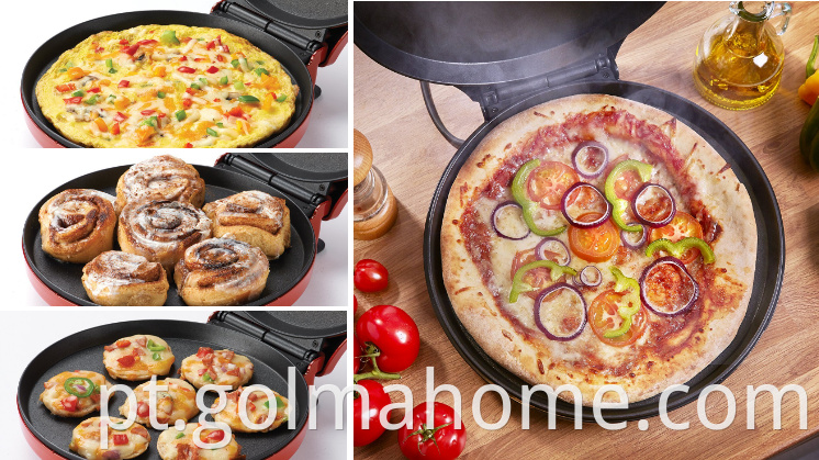 Fogão para pizza com massa crocante e antiaderente Placa de pedra visivel Forno elétrico para pizza Pizza Maker